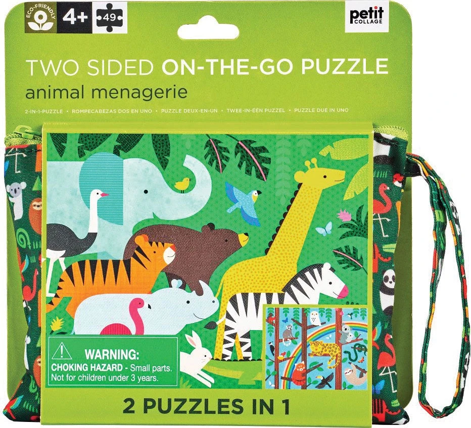 Puzzle 49 Animal Menagerie Two-sided On-the-Go 3 Puzzle 49 Animal Menagerie Two-sided On-the-Go