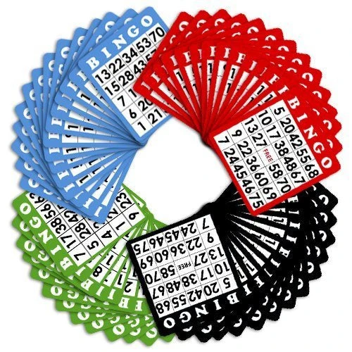 Bingo Cards Mixed Colors 20ct 3 Bingo Cards Mixed Colors 20ct