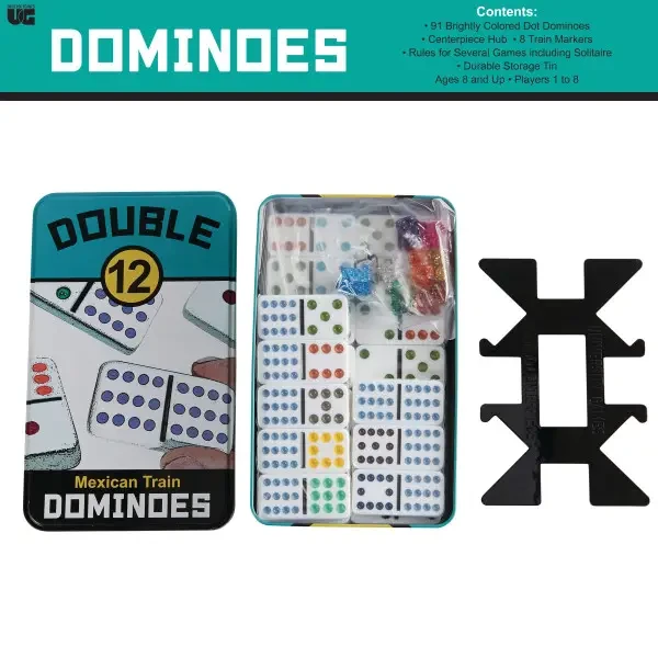 University Games Dominoes Double 12 Mexican Train In Tin 4 University Games Dominoes Double 12 Mexican Train In Tin - Image 2