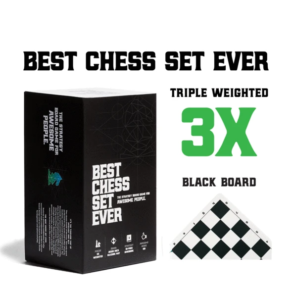 Chess Set Best Chess Set Ever 3X (Black/Green) 3 Chess Set Best Chess Set Ever 3X (Black/Green)