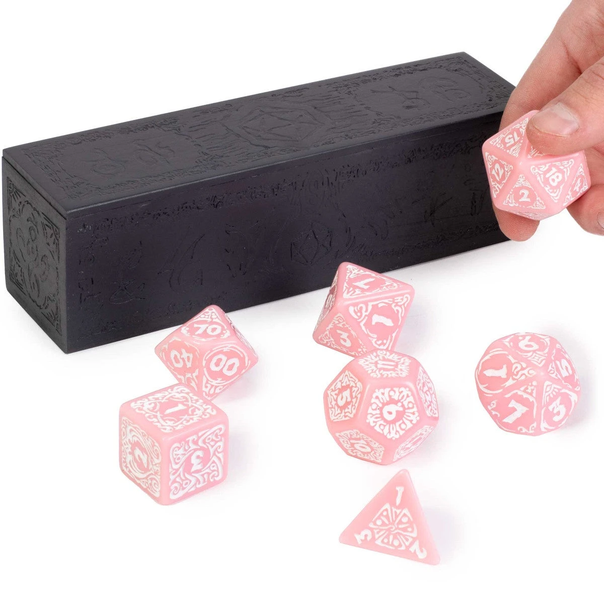 Wiz Dice Titan Dice Calliope Cherry Blossom W/White 3 Wiz Dice Titan Dice Calliope Cherry Blossom W/White