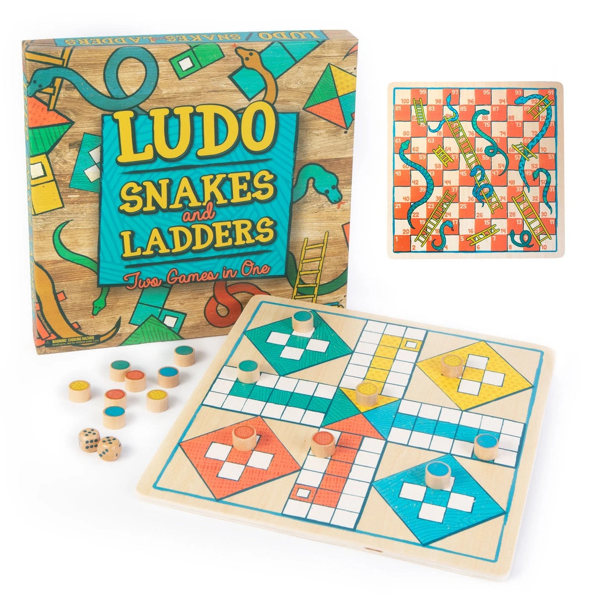 Ludo & Snakes & Ladders 2-In-1 Wooden Board Game 3 Ludo & Snakes & Ladders 2-In-1 Wooden Board Game