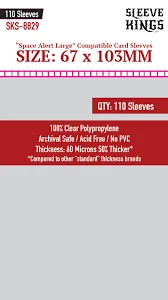 Sleeve Kings 8829 Space Alert LG 67mm X 103mm (110)