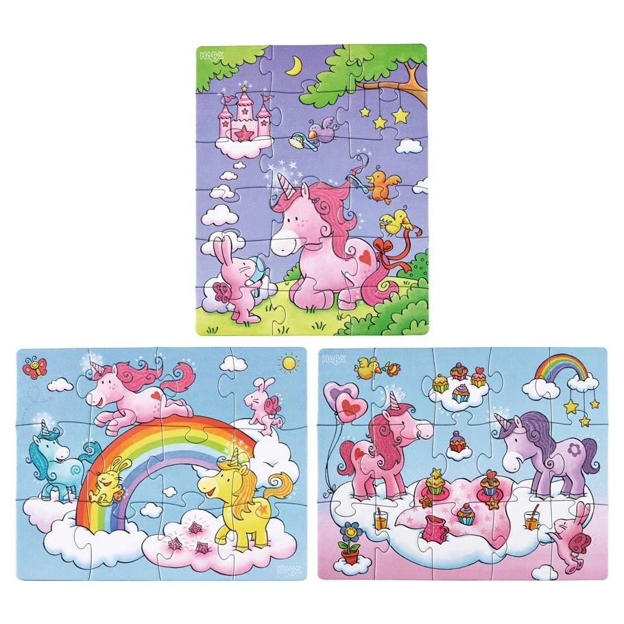 Haba Puzzle Tykes 18, 15, 12 Unicorn Glitterluck Multipack 4 Haba Puzzle Tykes 18, 15, 12 Unicorn Glitterluck Multipack - Image 2