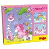Haba Puzzle Tykes 18, 15, 12 Unicorn Glitterluck Multipack 1 Haba Puzzle Tykes 18, 15, 12 Unicorn Glitterluck Multipack -Board Games Shop hab300299 web box 3d l