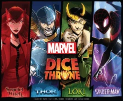 Dice Throne Marvel Quad Hero Box Scarlet Witch, Thor, Loki, And Spider-Man