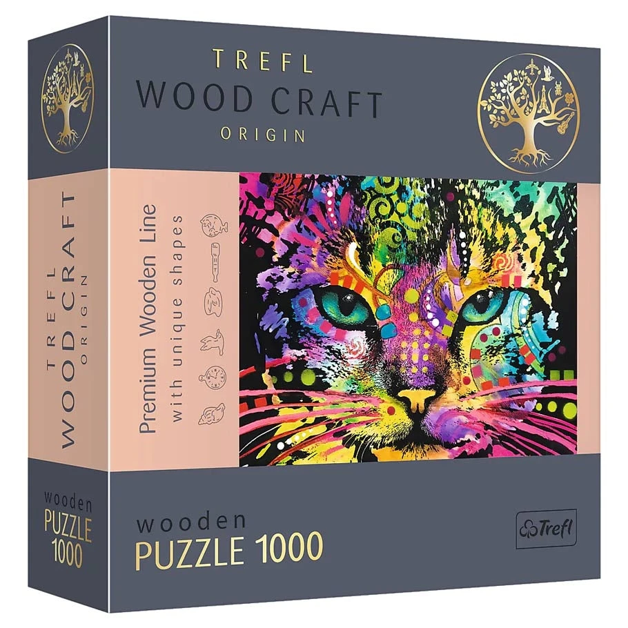 Trefl Puzzle Woodcraft 1000 Colorful Cat 3 Trefl Puzzle Woodcraft 1000 Colorful Cat