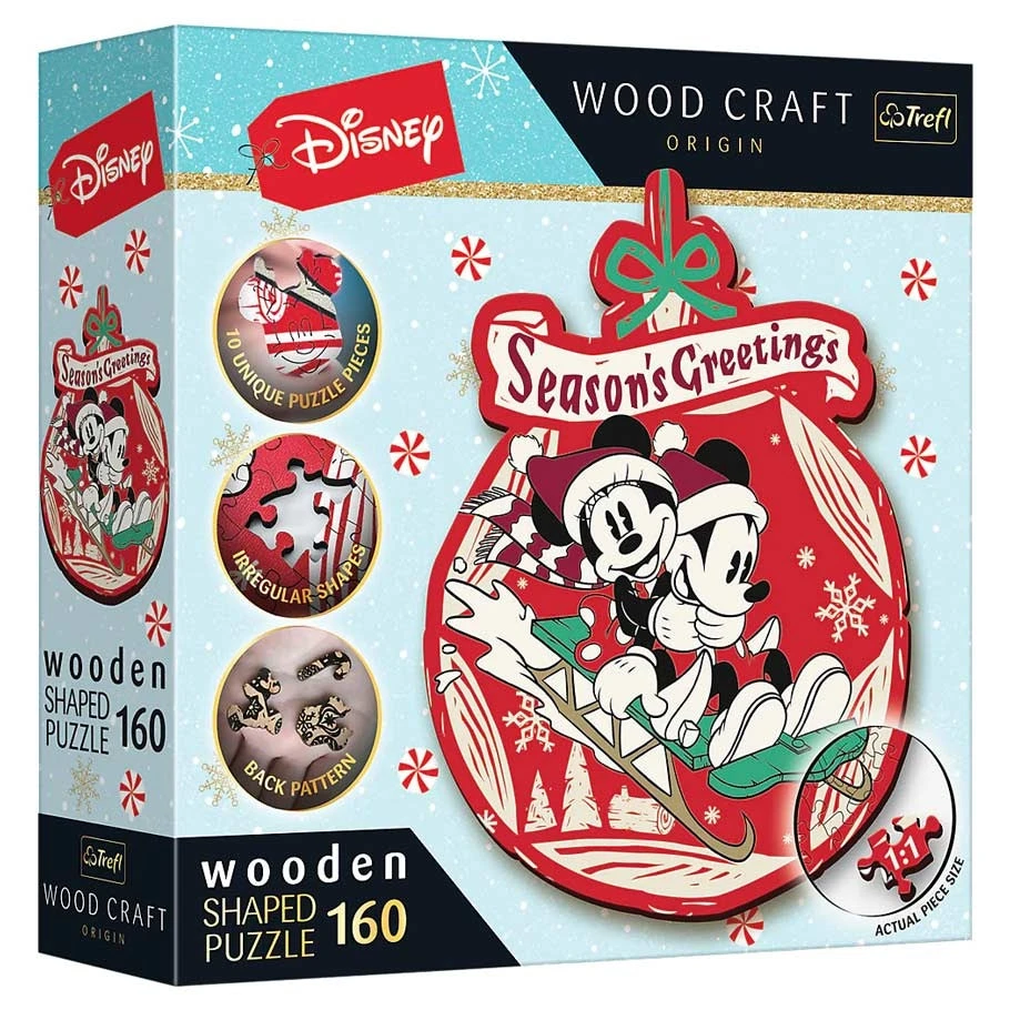 Trefl Puzzle Wooden Shaped 160 Disney Season's Greetings 3 Trefl Puzzle Wooden Shaped 160 Disney Season's Greetings