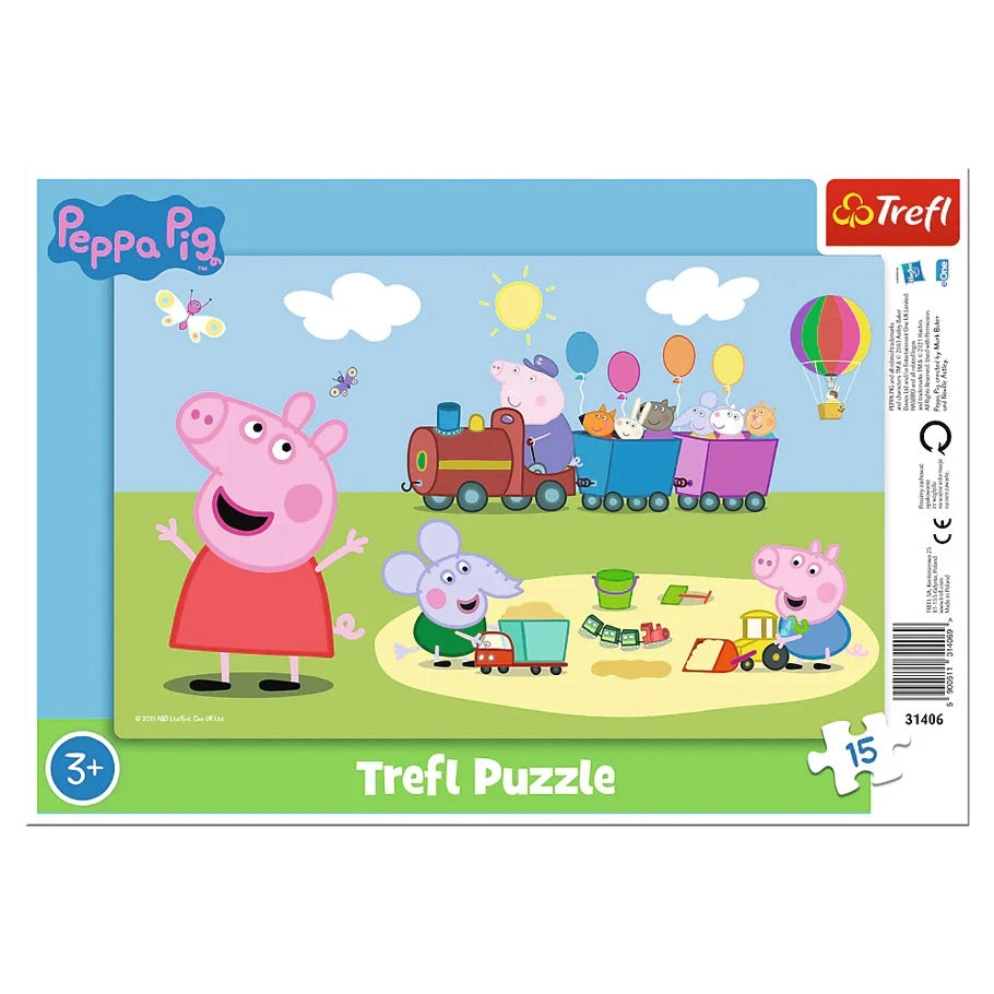 Trefl Puzzle Baby Peppa Pig 15 Piece Happy Train Frame 3 Trefl Puzzle Baby Peppa Pig 15 Piece Happy Train Frame